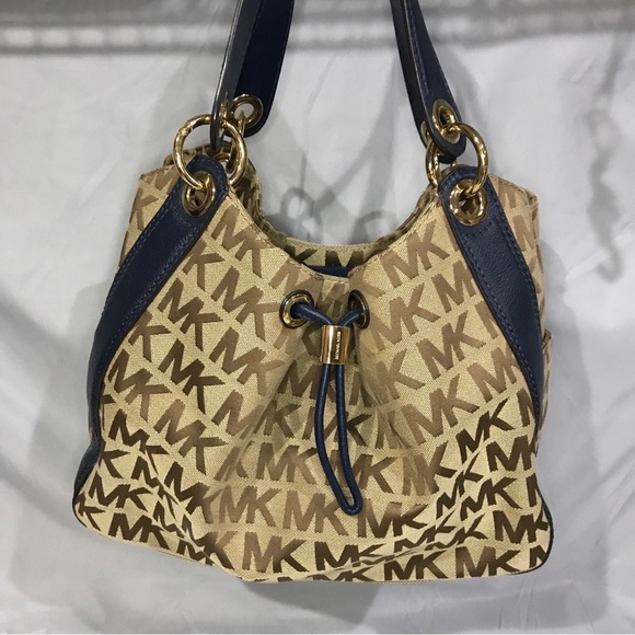 MICHAEL Michael Kors Handbags - SOLD……..Michael Kors Ludlow Lrg Signature Satchel Bag Drawstring Brown Canvas